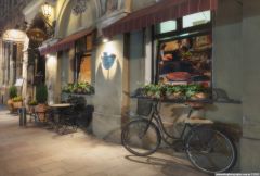 Poland. Evening café in Krakow.