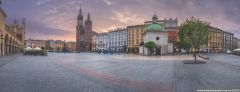 Poland. Krakow. Panorama Market Square.