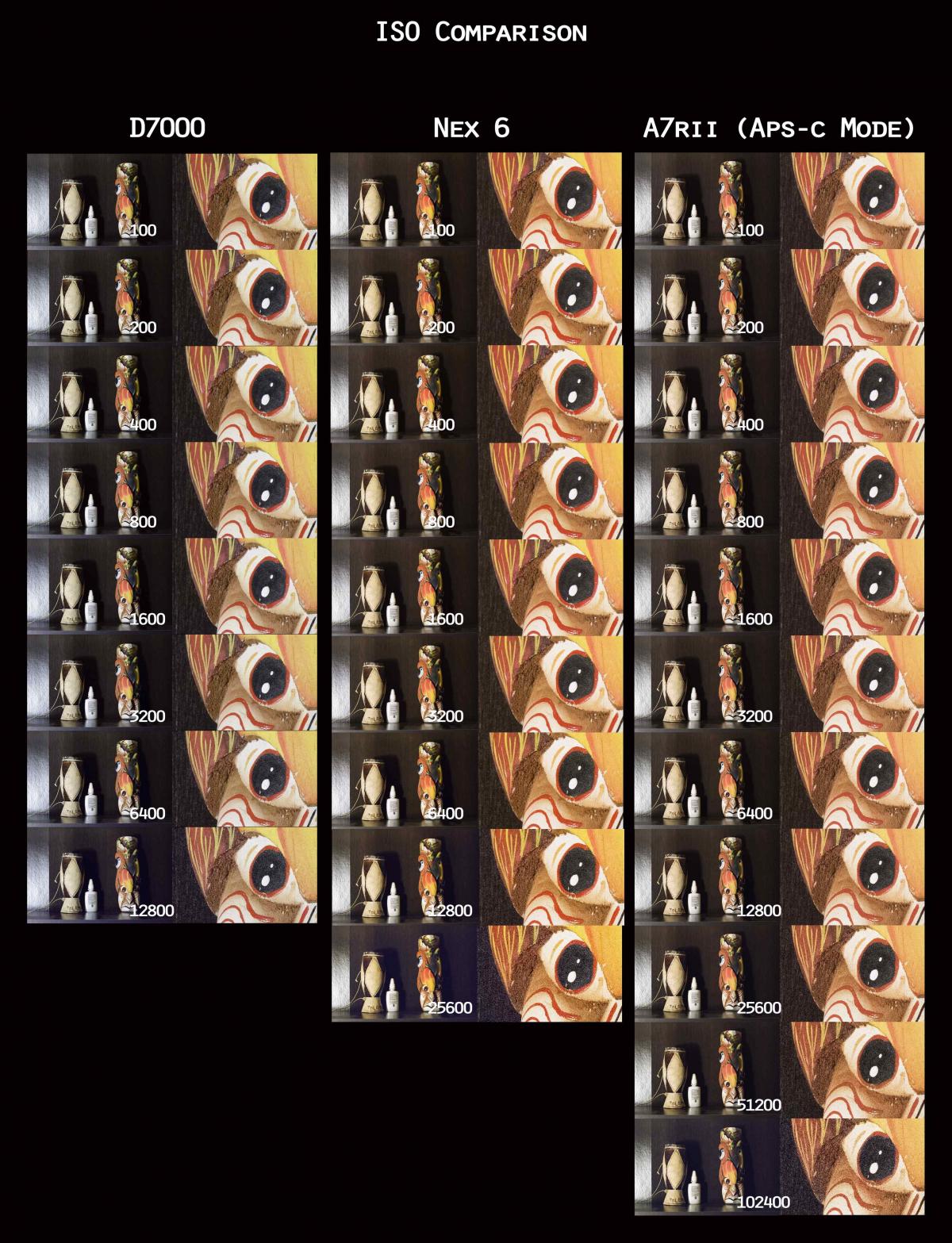 A7rii Crop mode ISO comparison ﻿ Sony Alpha Full Frame Cameras